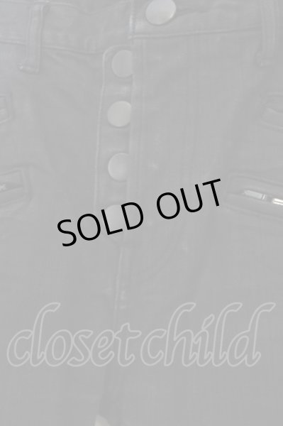 画像2: QL MansionMaker / ZIPデザインストレッチデニムパンツ 44 ブラック O-24-05-30-069-QL-pa-YM-ZT182 (2)