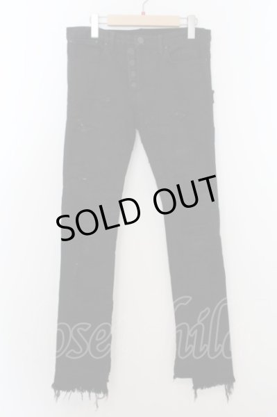 画像1: QL MansionMaker / リペアパッチデニムパンツ  ブラック O-24-05-30-070-QL-pa-YM-ZT182 (1)