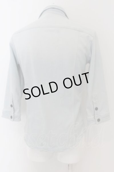 画像3: Zero by TORNADO MART / ハイテンションブリーチデニム七分袖シャツ M アイスブルー O-24-05-30-022-Ze-sh-YM-ZT472 (3)