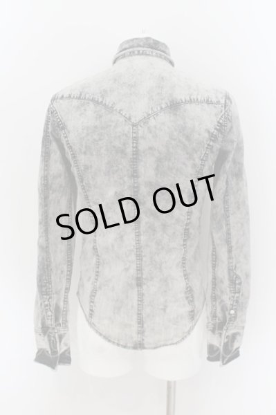 画像2: BUFFALO BOBS / ペインティングブリーチウエスタンデニムシャツ 1 グレー O-24-06-06-030-BU-sh-YM-ZT0609B (2)