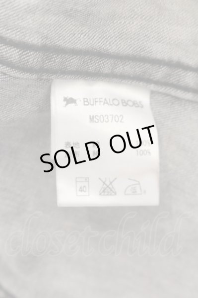 画像3: BUFFALO BOBS / ペインティングブリーチウエスタンデニムシャツ 1 グレー O-24-06-06-030-BU-sh-YM-ZT0609B (3)