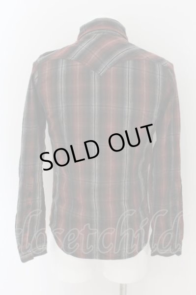 画像2: CIVARIZE / 多連袖釦チェックウエスタンシャツ 46 レッド O-24-06-06-033-CI-sh-YM-ZT391 (2)