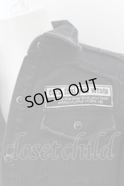 画像2: MIDAS / 刺繍パッチ半袖デニムシャツ  ブラック O-24-06-06-036-MI-sh-YM-ZT393 (2)