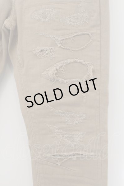 画像2: GOSTAR DE FUGA / 裾ZIPリメイクカラースキニーデニムパンツ 42 ベージュ O-24-06-06-037-GO-pa-YM-OS (2)