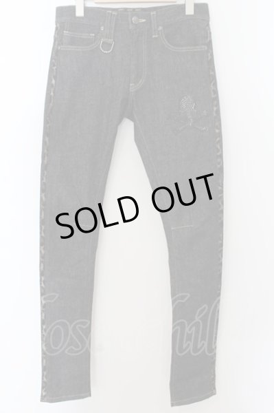 画像1: Roen Jeans / ブラックスワロフスキースカルサイドレオパードラインデニムスキニーパンツ 28 ブラック O-24-06-06-052-Ro-pa-YM-ZT390 (1)