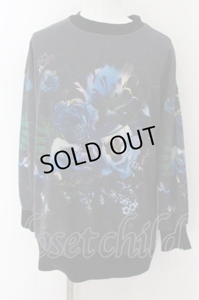 画像1: NO ID. BLACK / フラワープリントBIGスリーブプルオーバー ONE ブラック O-24-06-06-006-NO-to-YM-ZT386 (1)