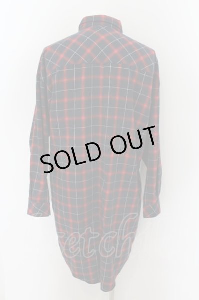 画像3: NO ID. / フィッシュテールチェックロングシャツ ONE レッド O-24-06-06-007-NO-sh-YM-ZT387 (3)