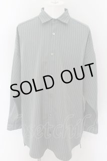 NO ID. BLACK / ベロアプリントチャイナBIGシャツ ONE ブラックx