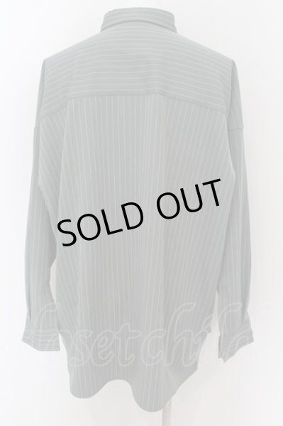 画像2: NO ID. / ストライプBIGシャツ ONE グリーン O-24-06-06-008-NO-sh-YM-ZT387 (2)