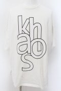 【セール】NO ID. / KHAOSプリントBIG　Tシャツ ONE ホワイト O-24-06-06-012-NO-ts-YM-ZT119