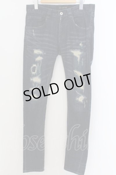 画像1: NO ID. BLACK / ストレッチデニムダメージスキニーパンツ 1 インディゴ O-24-06-06-015-NO-pa-YM-ZT389 (1)