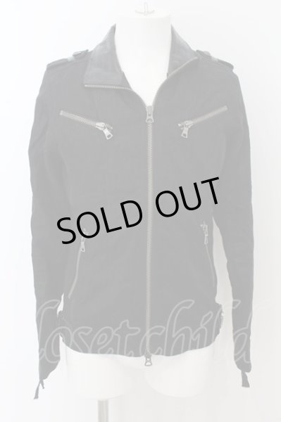 画像1: FUGA / カウレザーポインテッドグリッターブルゾンジャケット 44 ブラック O-24-06-06-018-FU-ja-YM-ZT-ML008 (1)