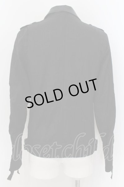 画像4: FUGA / カウレザーポインテッドグリッターブルゾンジャケット 44 ブラック O-24-06-06-018-FU-ja-YM-ZT-ML008 (4)