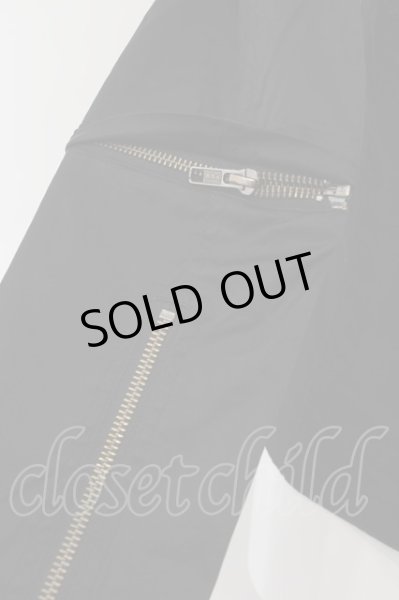 画像2: BUFFALO BOBS / スタンドネックナイロンギミックライダースジャケット 1 ブラック O-24-06-06-024-BU-ja-YM-ZT393 (2)