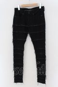 【セール】CIVARIZE / フリンジ切り替えストレッチスキニーパンツ 42 ブラック O-24-06-08-030-CI-pa-SZ-ZT065