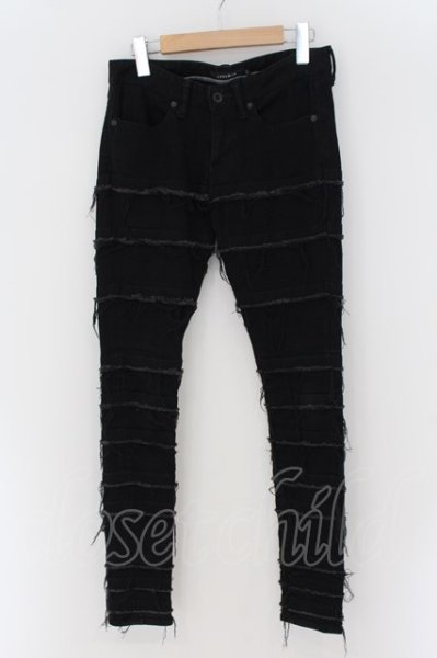 画像1: CIVARIZE / フリンジ切り替えストレッチスキニーパンツ 42 ブラック O-24-06-08-030-CI-pa-SZ-ZT065 (1)