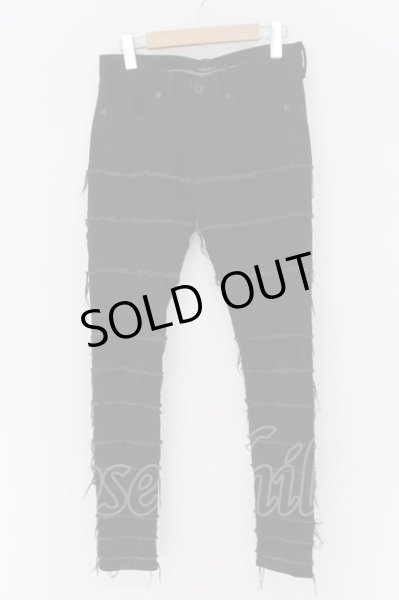 画像1: CIVARIZE / フリンジ切り替えストレッチスキニーパンツ 42 ブラック O-24-06-08-030-CI-pa-SZ-ZT065 (1)