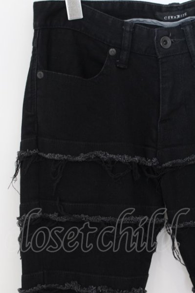 画像2: CIVARIZE / フリンジ切り替えストレッチスキニーパンツ 42 ブラック O-24-06-08-030-CI-pa-SZ-ZT065 (2)