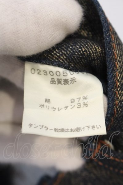 画像5: 5351pour les Hommes / コーティングレースアップフレアデニムパンツ 1 ネイビー系xゴールド O-24-06-08-031-53-pa-YM-ZT065 (5)