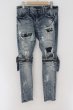 画像1: CIVARIZE / ベルトデザイン膝ZIPスキニーデニムパンツ’22SS 44 ブルー O-24-06-08-033-CI-pa-YM-OS (1)