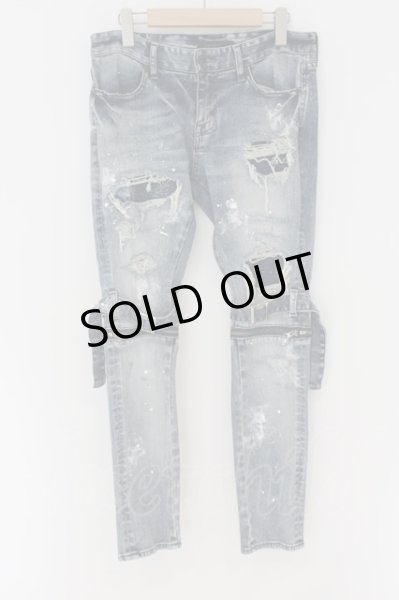 画像1: CIVARIZE / ベルトデザイン膝ZIPスキニーデニムパンツ’22SS 44 ブルー O-24-06-08-033-CI-pa-YM-OS (1)