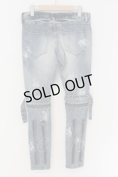 画像4: CIVARIZE / ベルトデザイン膝ZIPスキニーデニムパンツ’22SS 44 ブルー O-24-06-08-033-CI-pa-YM-OS (4)