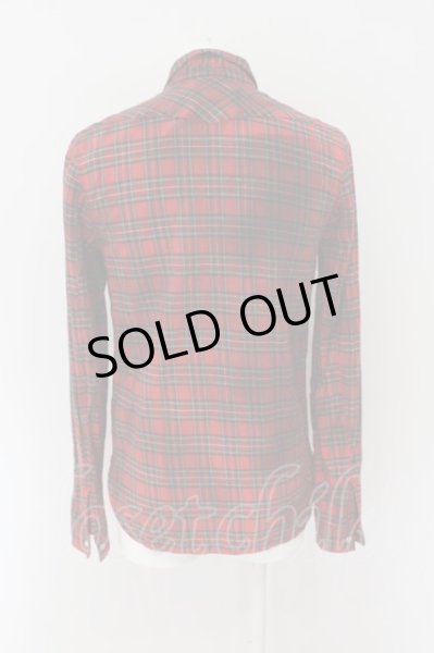 画像3: s'exprimer / コーティンググラデーションタータンチェックシャツ 46 レッド O-24-06-08-007-s'-sh-YM-ZT472 (3)