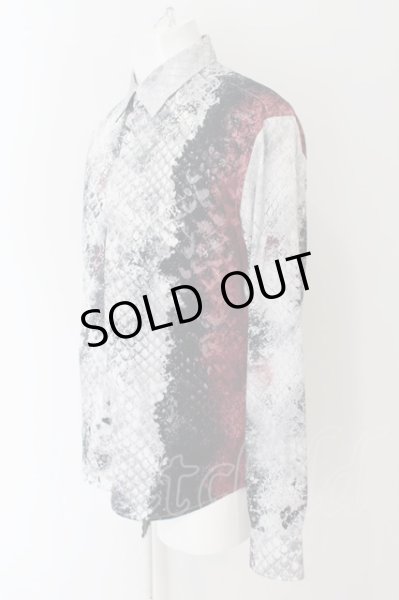 画像2: TORNADO MART / カラーブロッキングパイソンプリントシャツ LL ホワイトxレッド O-24-06-08-014-TO-sh-YM-ZT472 (2)