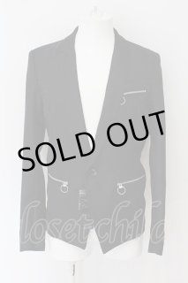 CIVARIZE / フラワー総柄テーラードジャケット 46 ブラックxマルチ O