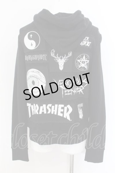 画像2: BLACK MORAL / × THRASHERコラボ　パーカー  ブラック O-24-06-15-036-BL-to-YM-ZT240 (2)