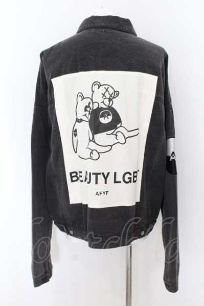 画像2: AFYF（rovtski） / バックパッチ DENIM　Gジャン F ブラック O-24-06-15-043-AF-ou-YM-ZT254 (2)