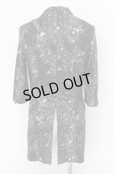 画像2: TORNADO MART / フラワーフォイルタックストライプ7分袖チェスタージャケット M ブラック O-24-06-15-049-TO-to-YM-ZT264 (2)