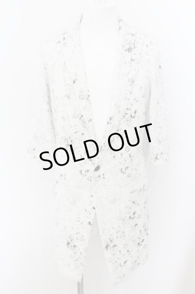 画像1: TORNADO MART / フラワーフォイルタックストライプ7分袖チェスタージャケット M ホワイト O-24-06-15-050-TO-to-YM-ZT264 (1)