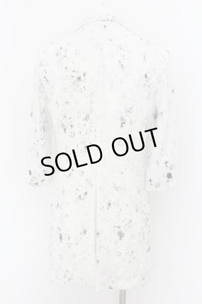 画像2: TORNADO MART / フラワーフォイルタックストライプ7分袖チェスタージャケット M ホワイト O-24-06-15-050-TO-to-YM-ZT264 (2)