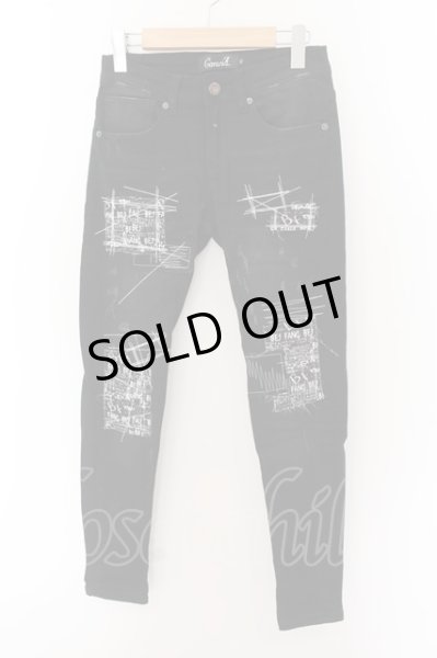 画像1: CavariA / リペアデザインストレッチスキニーデニムパンツ 42 ブラック O-24-06-15-082-Ca-pa-YM-ZT292 (1)