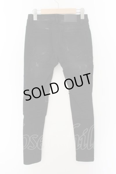 画像2: CavariA / リペアデザインストレッチスキニーデニムパンツ 42 ブラック O-24-06-15-082-Ca-pa-YM-ZT292 (2)