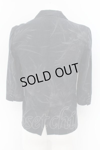 画像2: FUGA / Jackpot 総ボタニカル七分袖テーラードジャケット 44 ブラック O-24-06-15-021-FU-ja-YM-ZT279 (2)