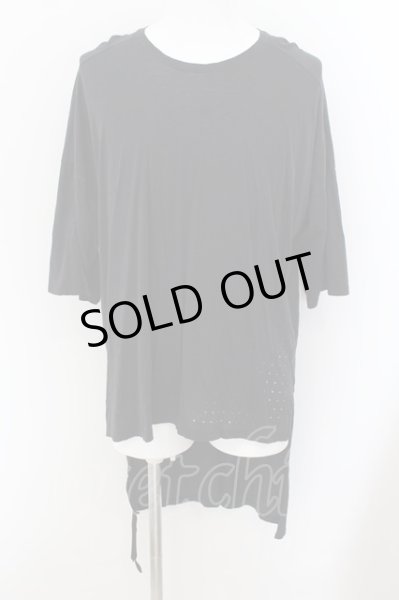 画像1: KMRii / LgBack HSLV Tシャツ ONE ブラック O-24-06-15-025-KM-ts-YM-OS (1)