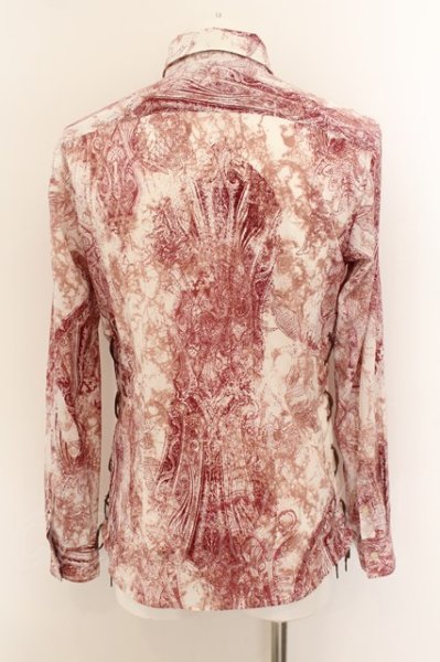 画像2: TORNADO MART / ゴシック総柄サイドレースアップシャツ L ピンク O-24-06-15-027-TO-sh-YM-ZT240 (2)