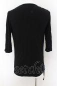 画像2: SCHLUSSEL / レイヤードドレープ六部袖カットソー 2 ブラックｘチャコール O-24-06-17-035-SC-to-YM-OS (2)