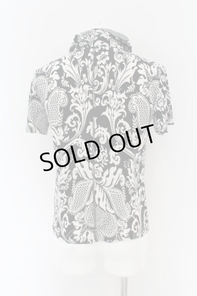 画像2: Xfrm / ペイズリー総柄ポロシャツ 3 ブラックｘホワイト O-24-06-17-040-Xf-sh-YM-OS (2)