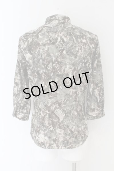 画像2: TORNADO MART / フラワーラッカーonパイソン六部袖シャツ M ブラウン O-24-06-17-041-TO-sh-YM-ZT291 (2)