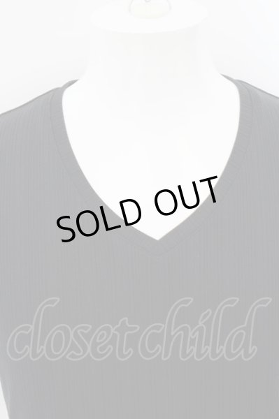 画像2: Zero by TORNADO MART / グリッターランダムテレコVネックTシャツ  ブラック O-24-06-17-044-Ze-ts-YM-OS (2)