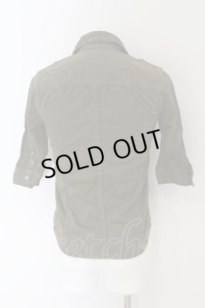 画像2: FUGA / 半袖ユーズドアーミーシャツ 44 カーキ O-24-06-17-046-FU-sh-YM-OS (2)