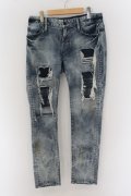 【セール】CIVARIZE / Tearing 蛇腹リメイクスキニーデニムパンツ 46 インディゴ O-24-06-17-047-CI-pa-YM-ZT183
