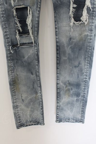 画像4: CIVARIZE / Tearing 蛇腹リメイクスキニーデニムパンツ 46 インディゴ O-24-06-17-047-CI-pa-YM-ZT183 (4)