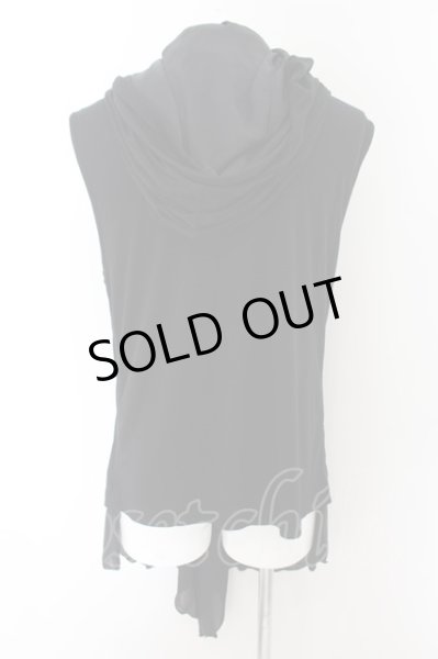 画像2: Roen / レイヤードレープノースリーブライダースパーカー M ブラック O-24-06-17-001-Ro-to-YM-OS (2)