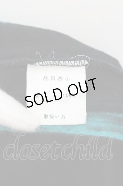 画像3: SEANA / ストライプブリーチTシャツ L ブラックｘグリーン O-24-06-17-008-SE-ts-YM-OS (3)