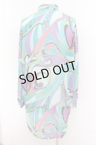 画像2: ALTER VENOMV / 総柄シフォンロングシャツ  マルチ O-24-06-17-002-AL-sh-YM-OS (2)