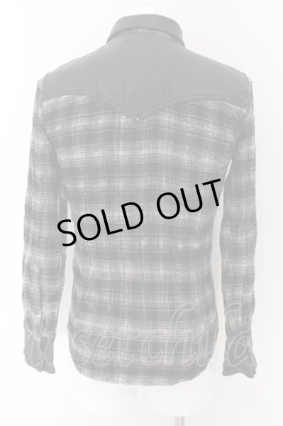 画像2: MIDAS / レザーポイントチェックネルウエスタンシャツ 1 ブラック O-24-06-17-024-MI-sh-YM-OS (2)